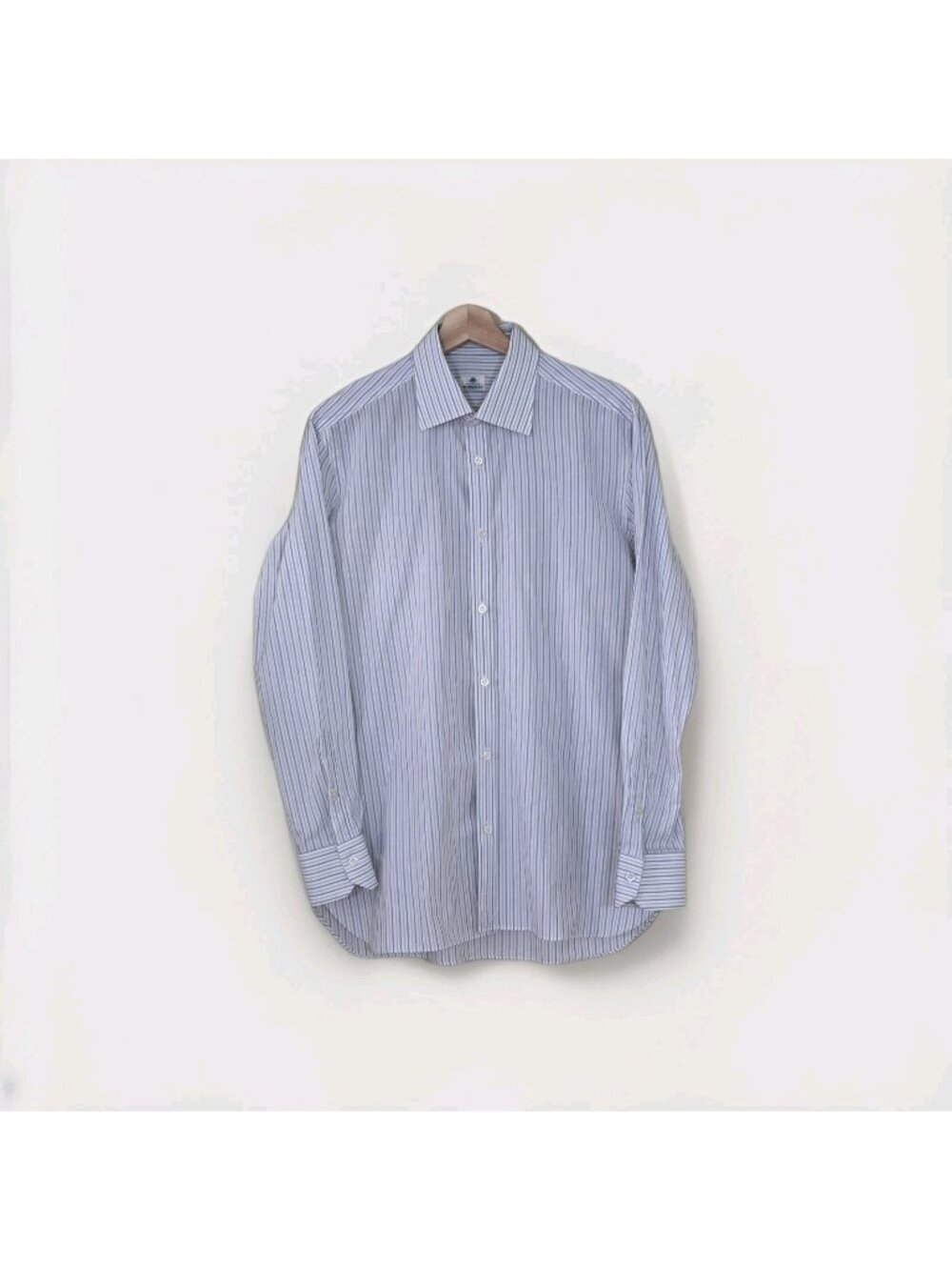 Luigi Borrelli Napoli Dress Shirt 16 41 White Striped Royal Supplier Sartorial